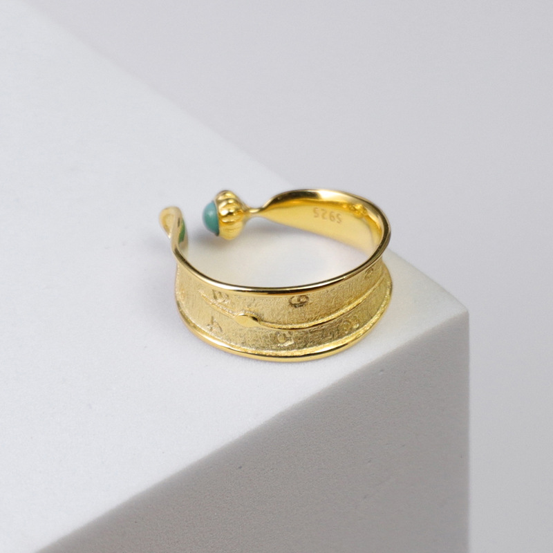 18K gold plated The Persistence of Memory Silver Ring