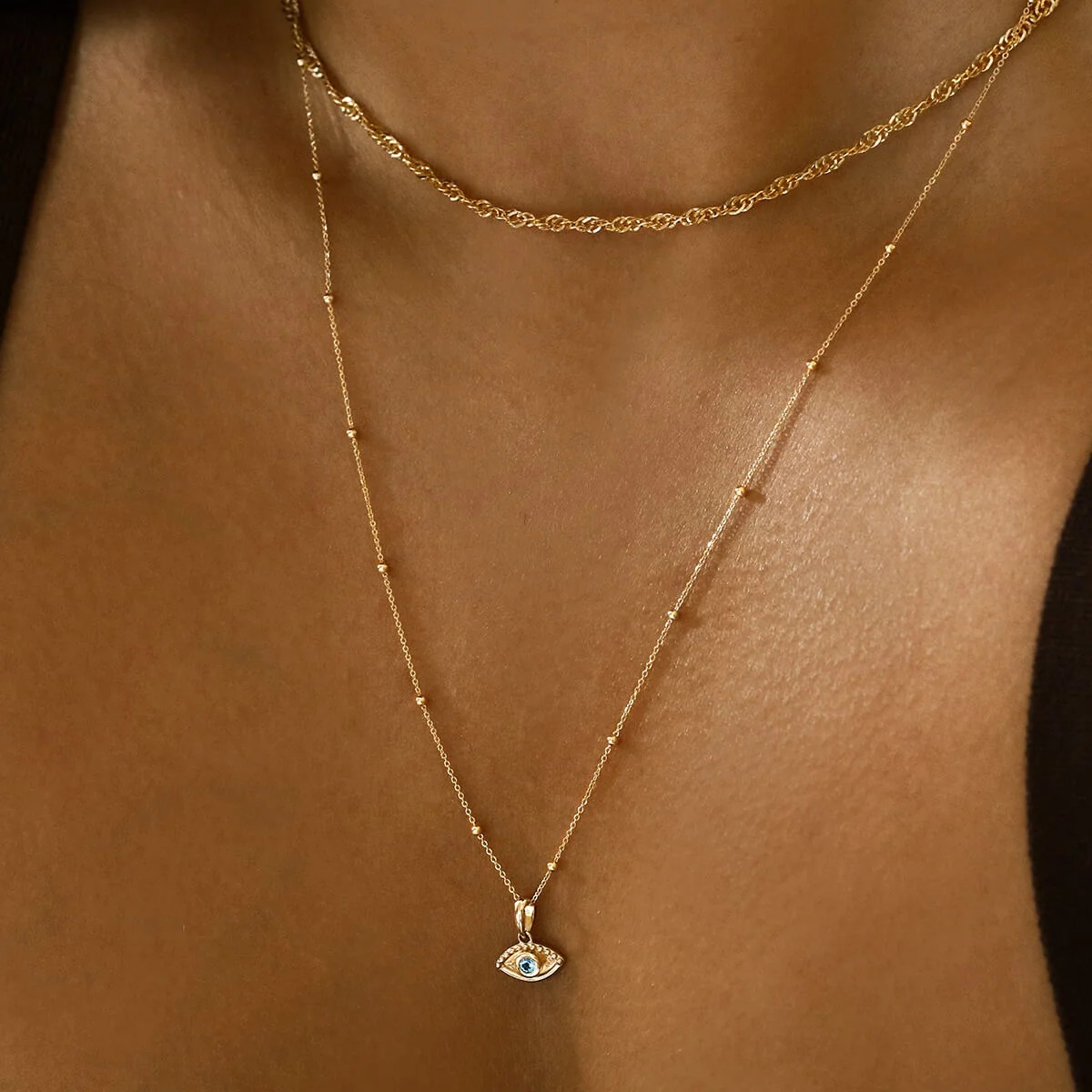 Under the sun beaded chain necklace AL241123100