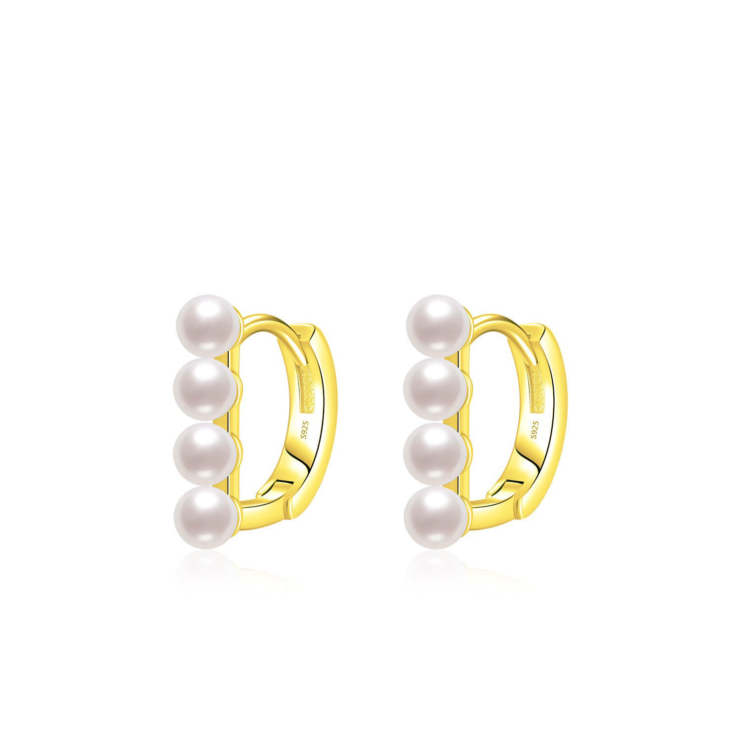 French Delicate Row Small Pearl Earrings AL241124105