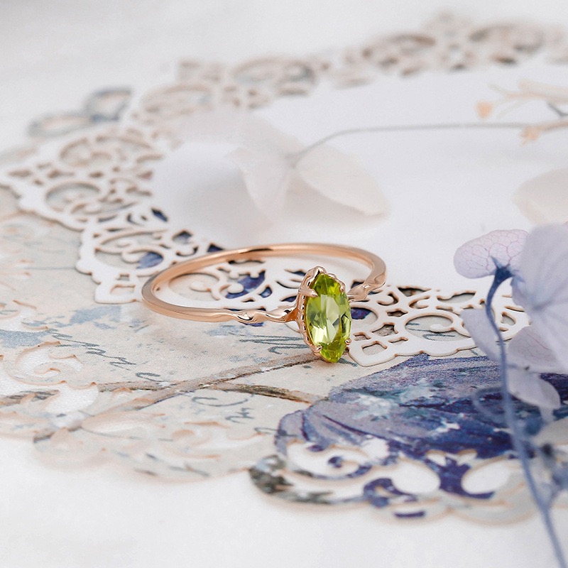 French retro style green olive ring AL24112481