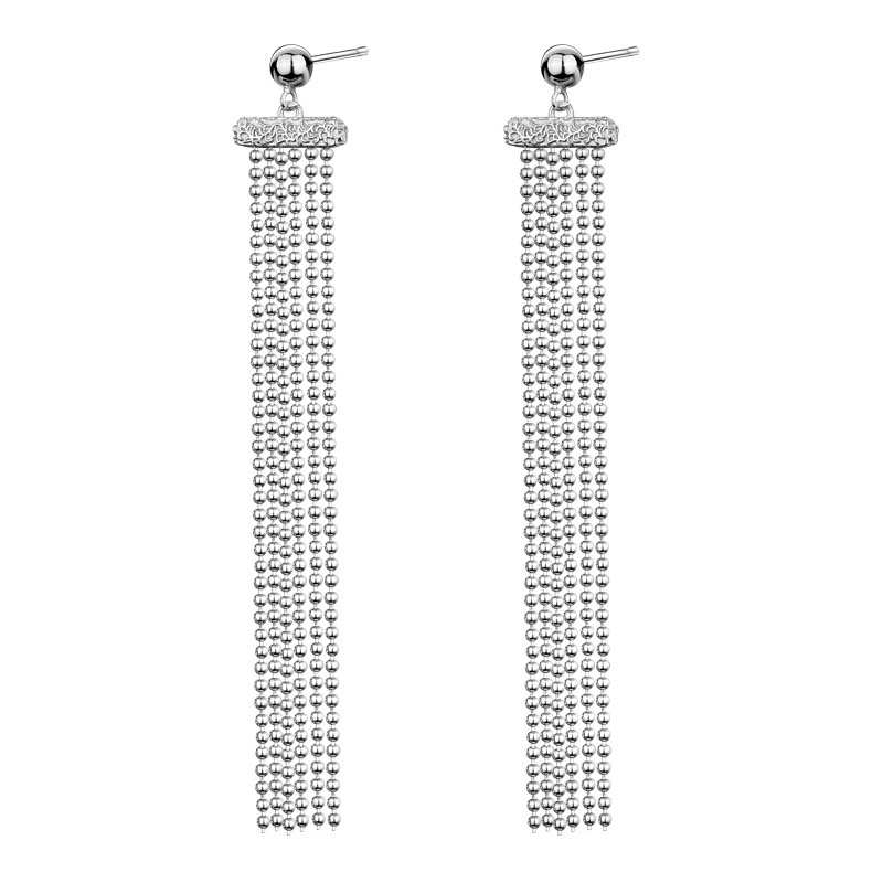 Light luxury waterfall tassel silver earrings AL24111604