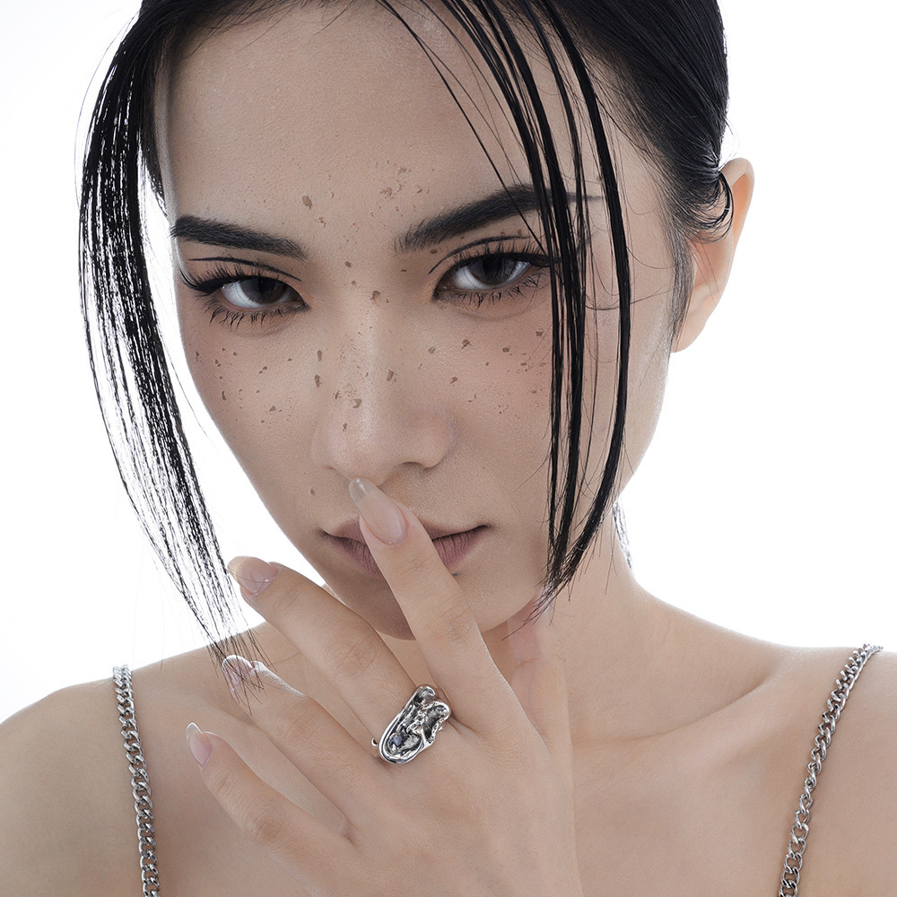 Punk style irregular bump ring VU12311204