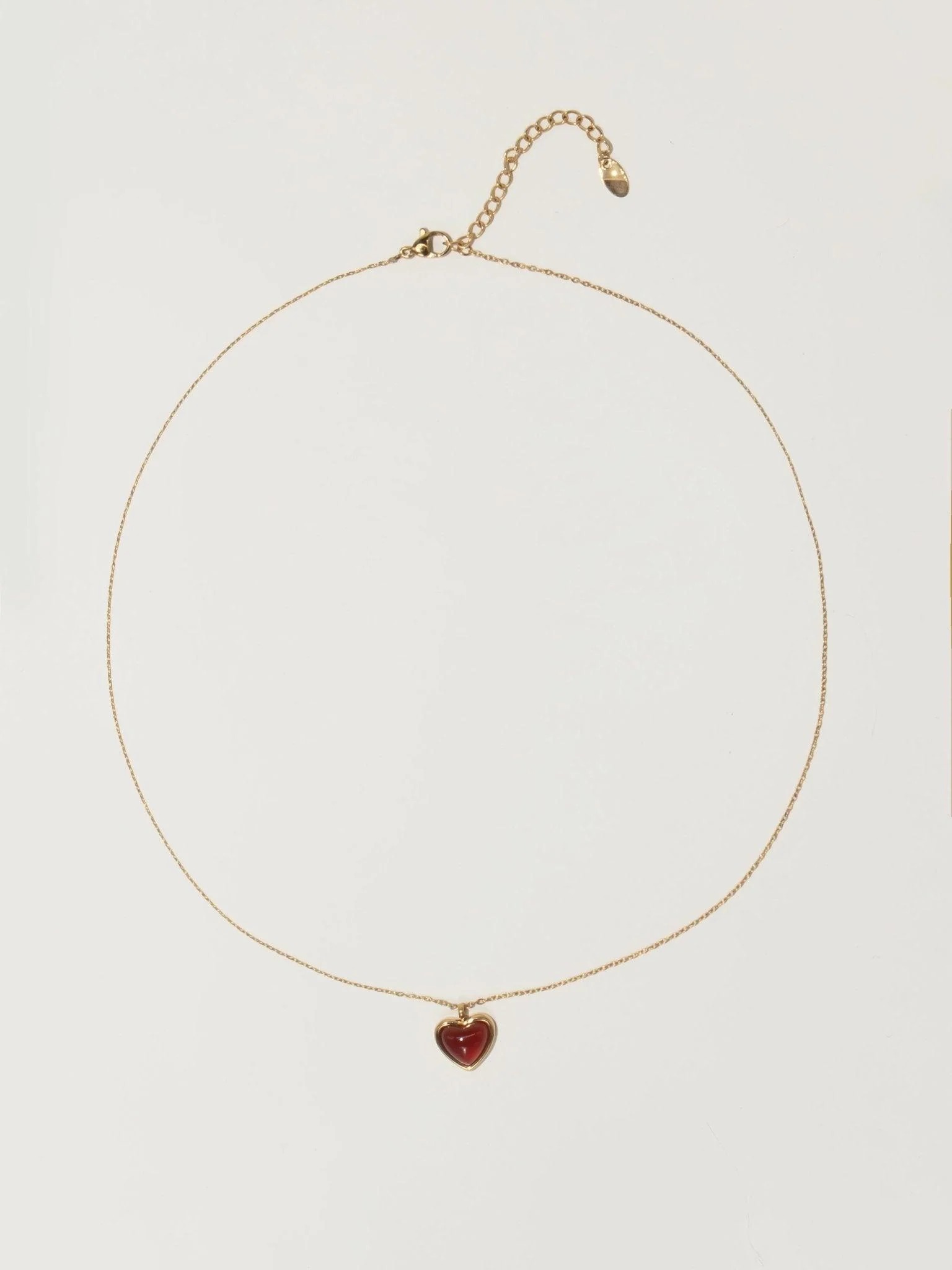 18K gold plated Carnelian heart necklace
