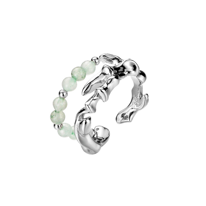 Aventurine Bamboo Style Ring
