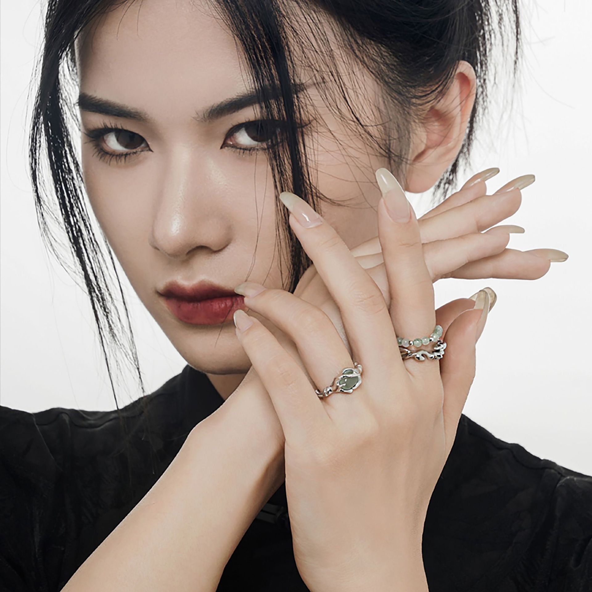 Aventurine Bamboo Style Ring