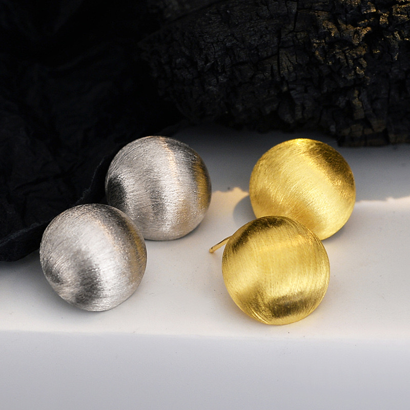 European style small ball brushed earrings KF24110401