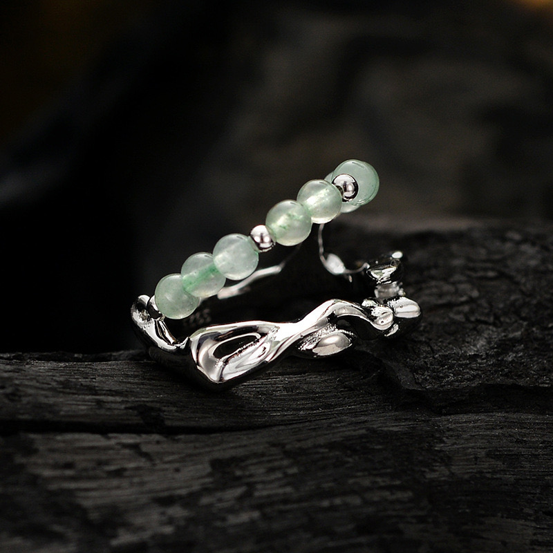 Aventurine Bamboo Style Ring