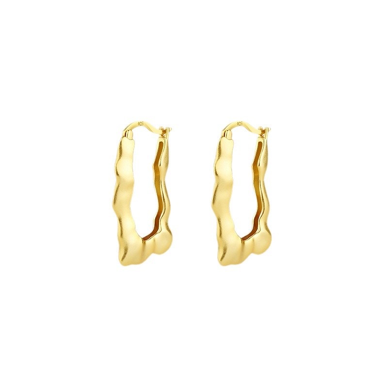 Light luxury irregular water ripple earrings NN24112902