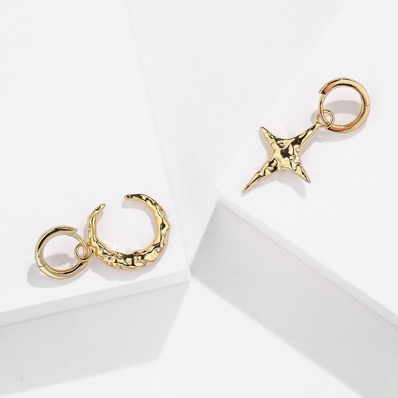 Light luxury shining star and moon earrings NN24112905