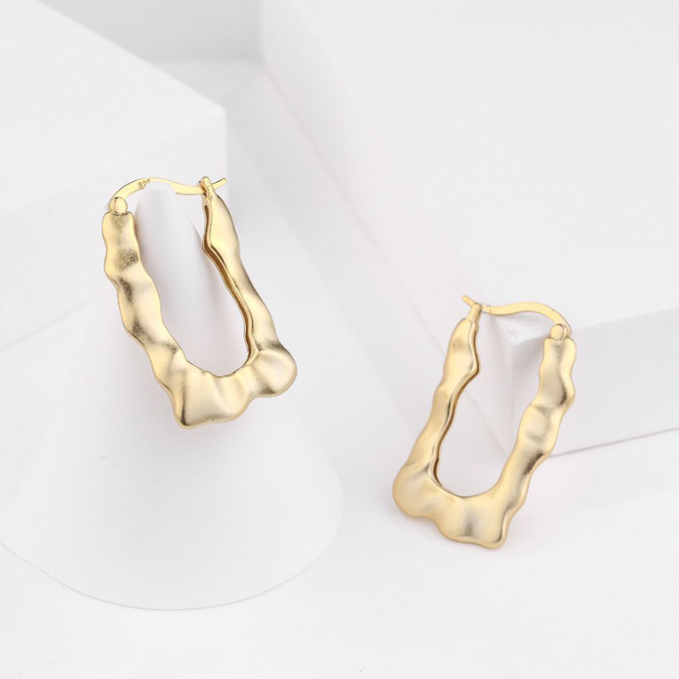 Light luxury irregular water ripple earrings NN24112902