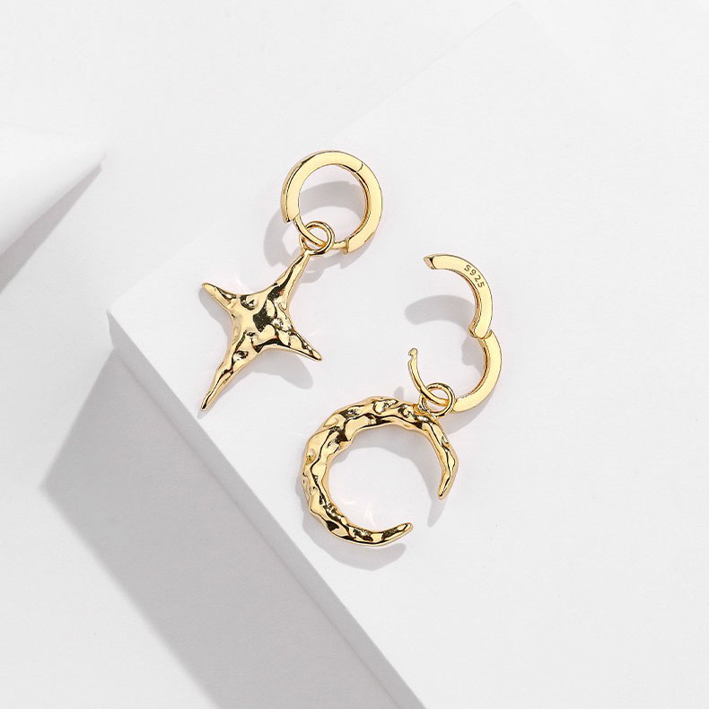 Light luxury shining star and moon earrings NN24112905