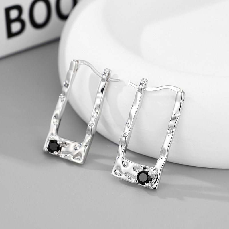 Light luxury shiny water ripple earrings NN24113021