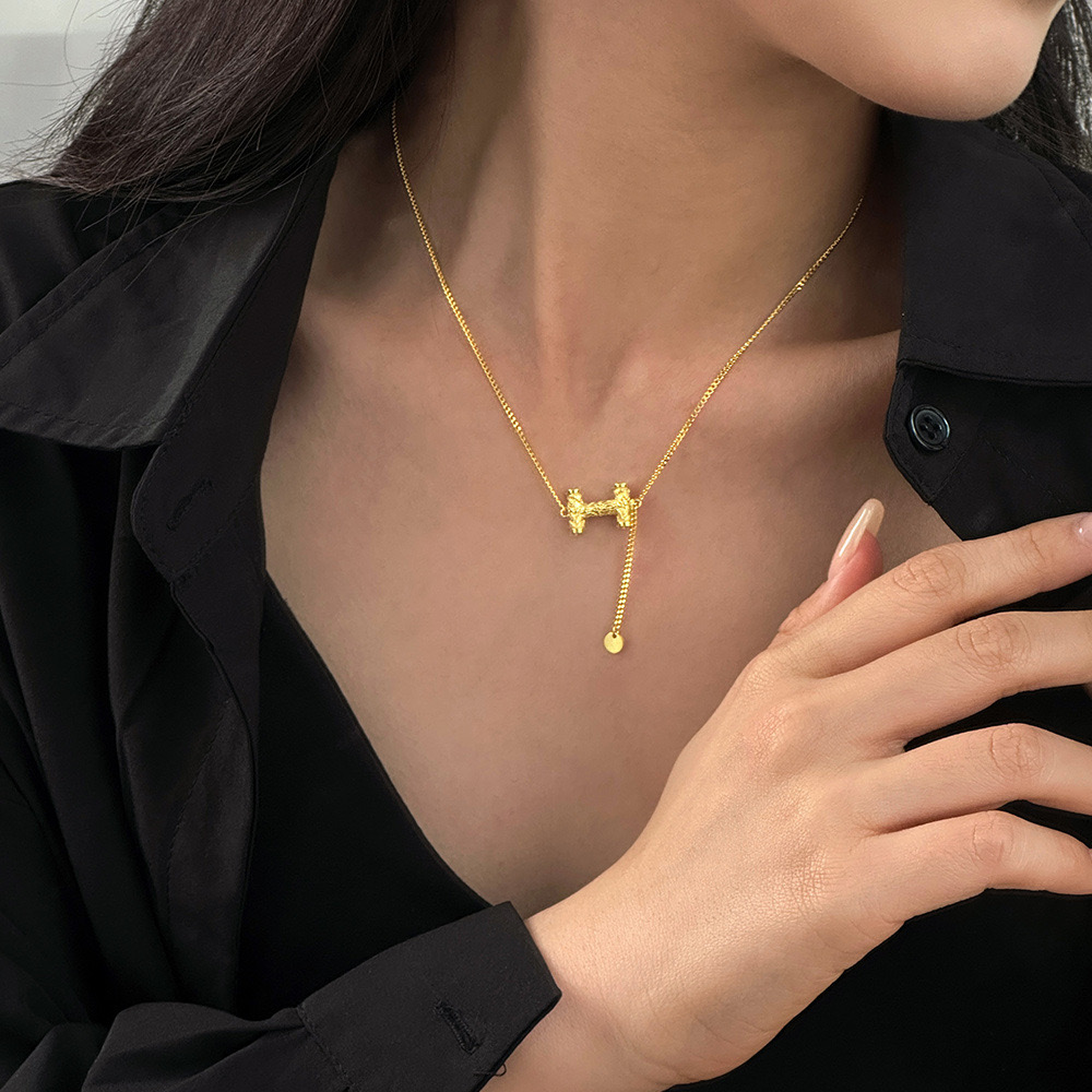 Letter H S925 silver necklace