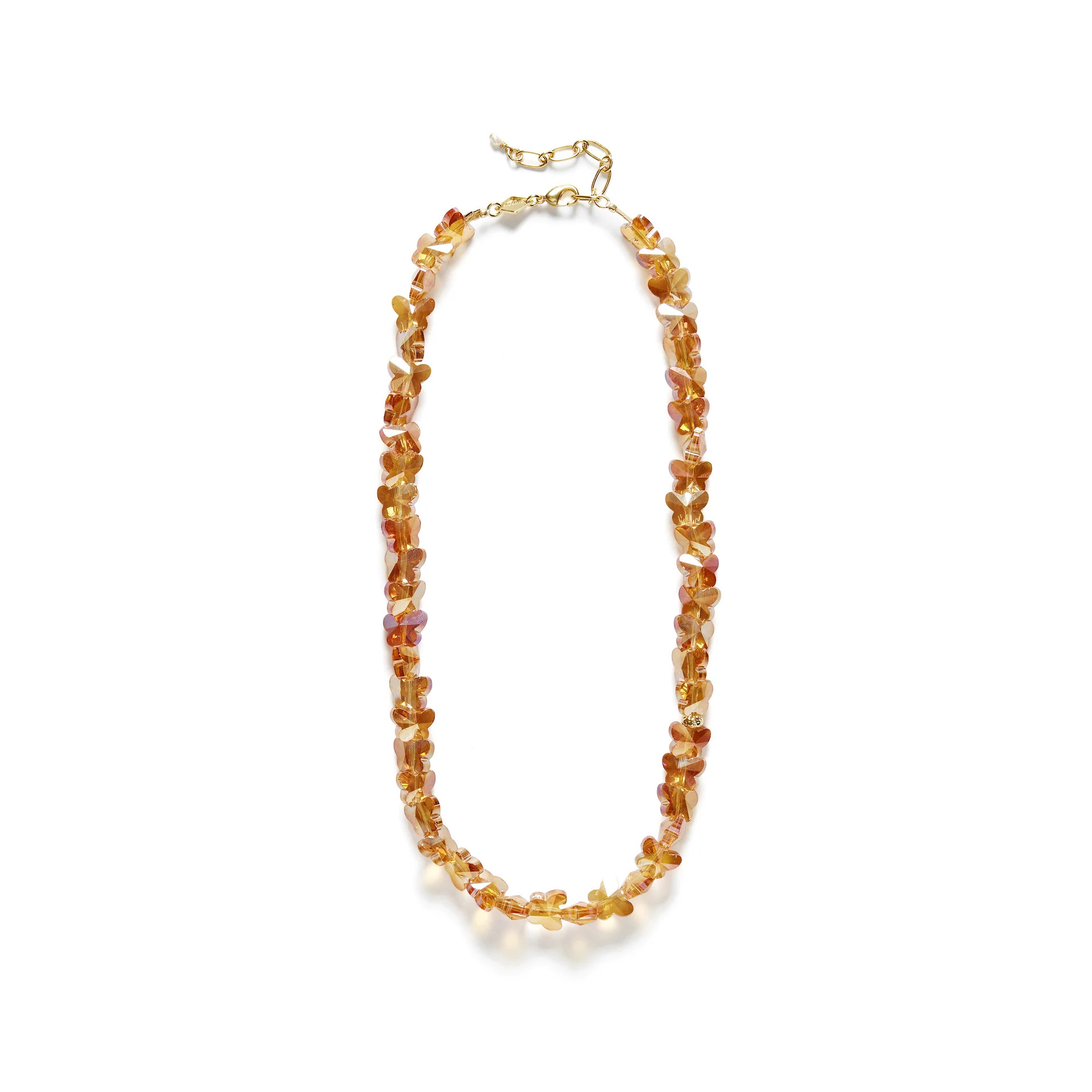 dopamine colorful glass butterfly necklace