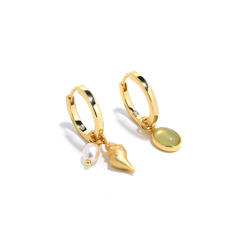 Light luxury special shaped pearl conch earrings NN24112923