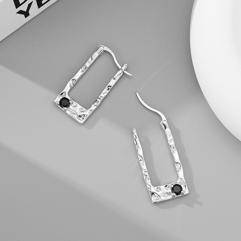 Light luxury shiny water ripple earrings NN24113021