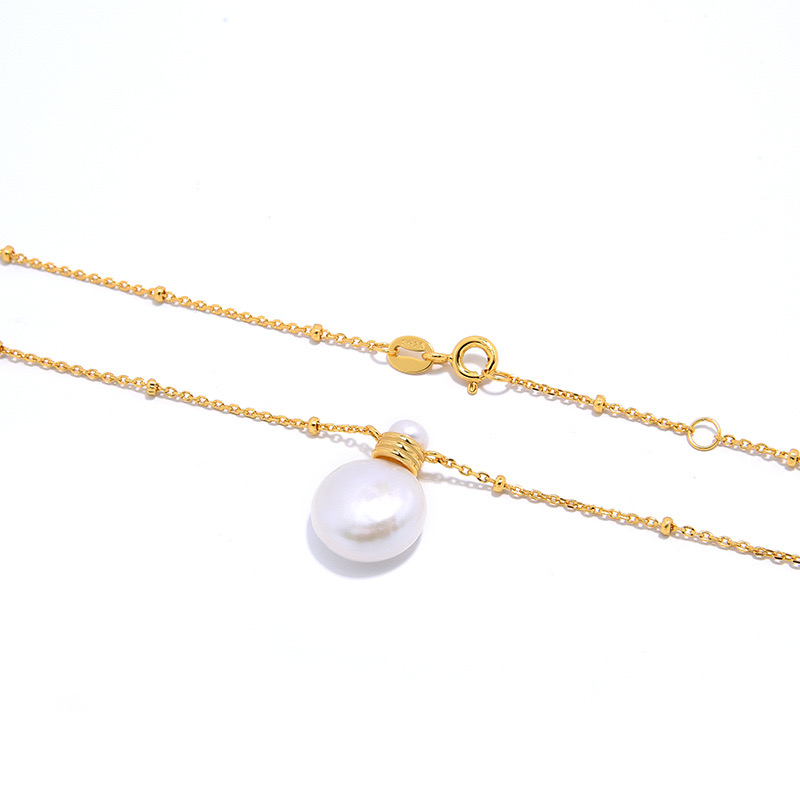 Light luxury natural pearl perfume bottle design necklace NN24112924