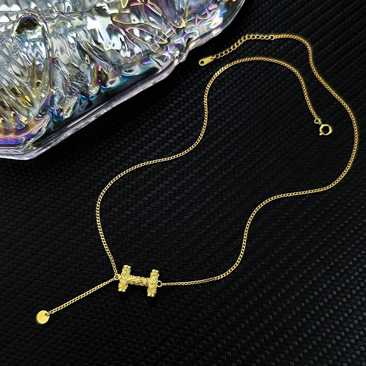 Letter H S925 silver necklace