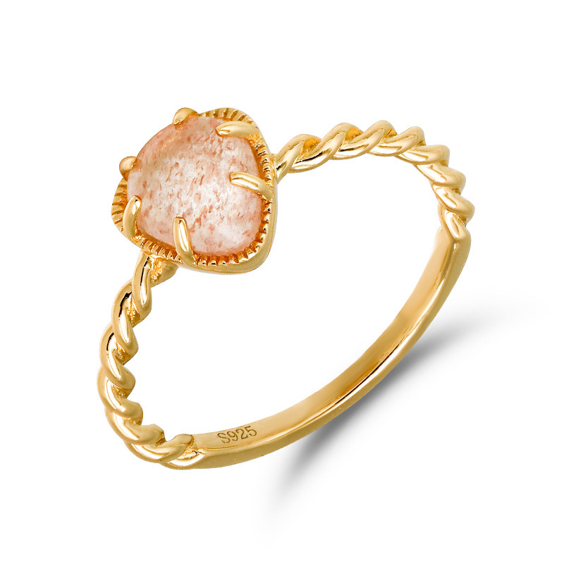 Light luxury love strawberry crystal ring NN24113013