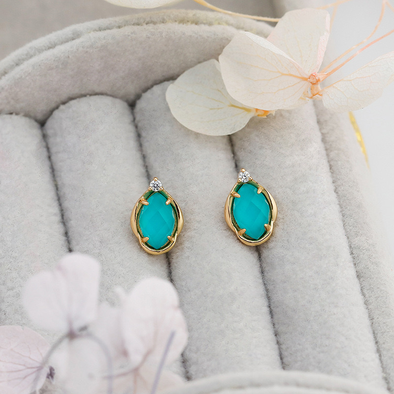 European style turquoise earrings