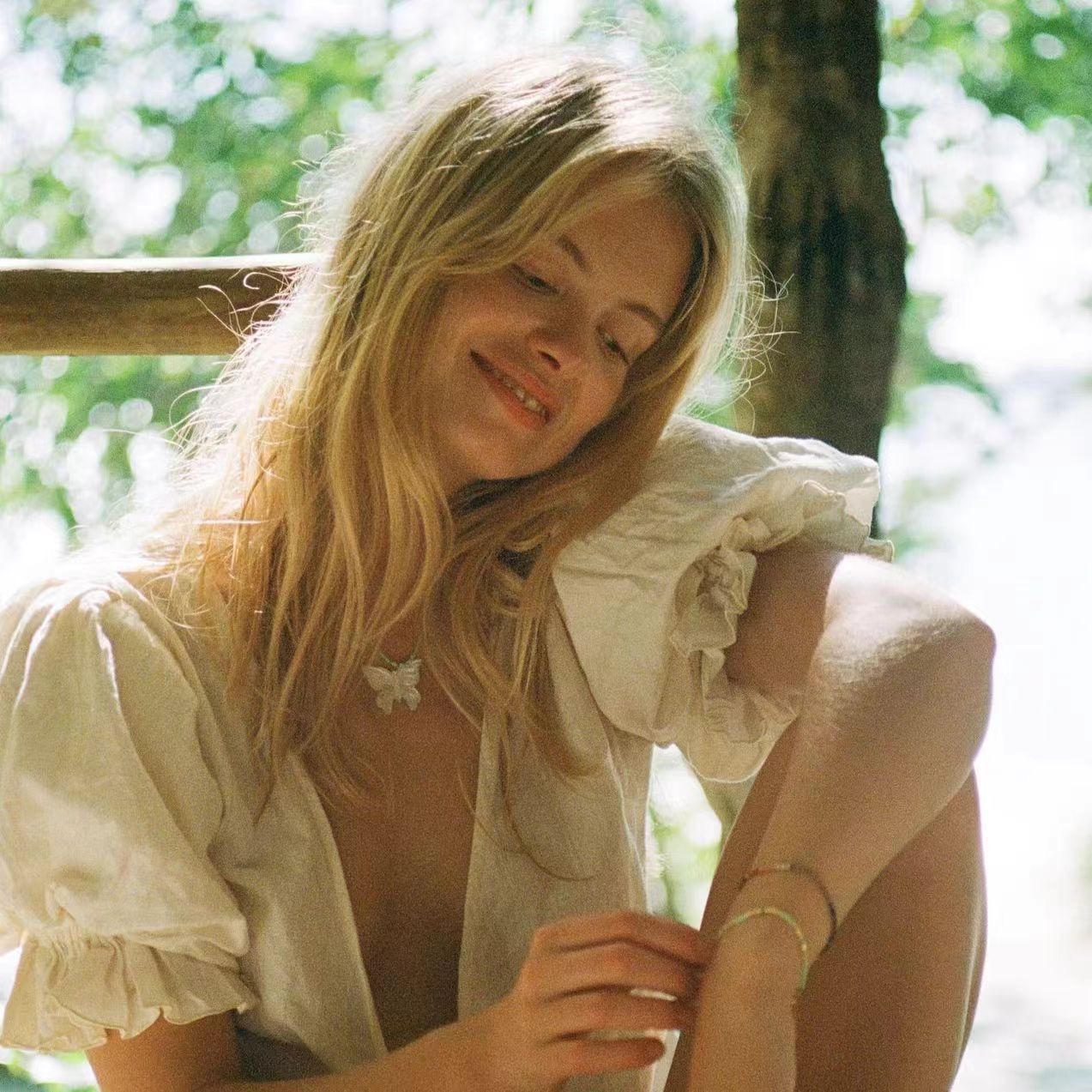 Colorful beaded butterfly necklace