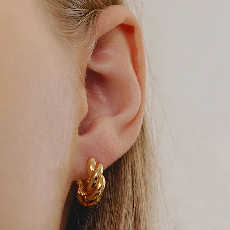 Light luxury twisted shape personality earrings NN24113006