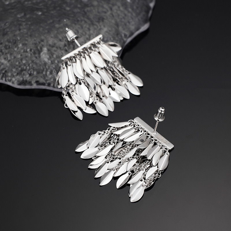 Light luxury feather tassel earrings NN24113027