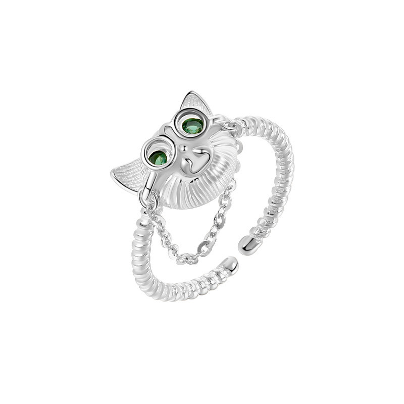 Light luxury cute cat ring