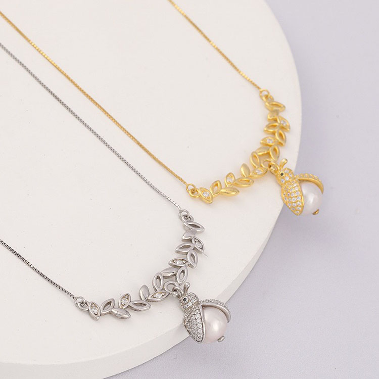 seven-spot ladybug special-shaped baroque pearl necklace