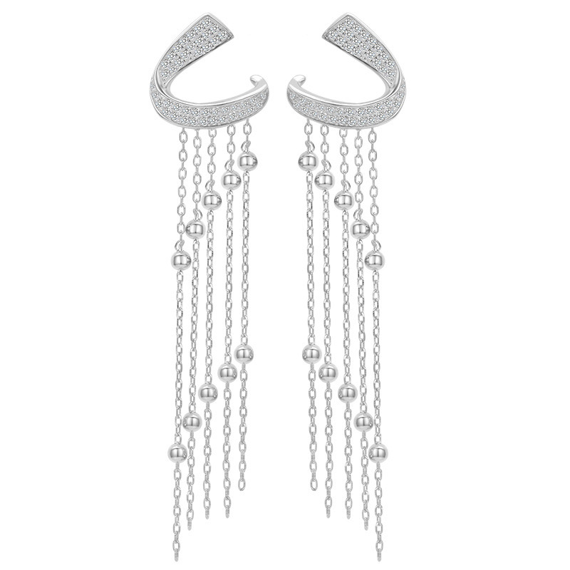 18K gold-plated long tassel earrings