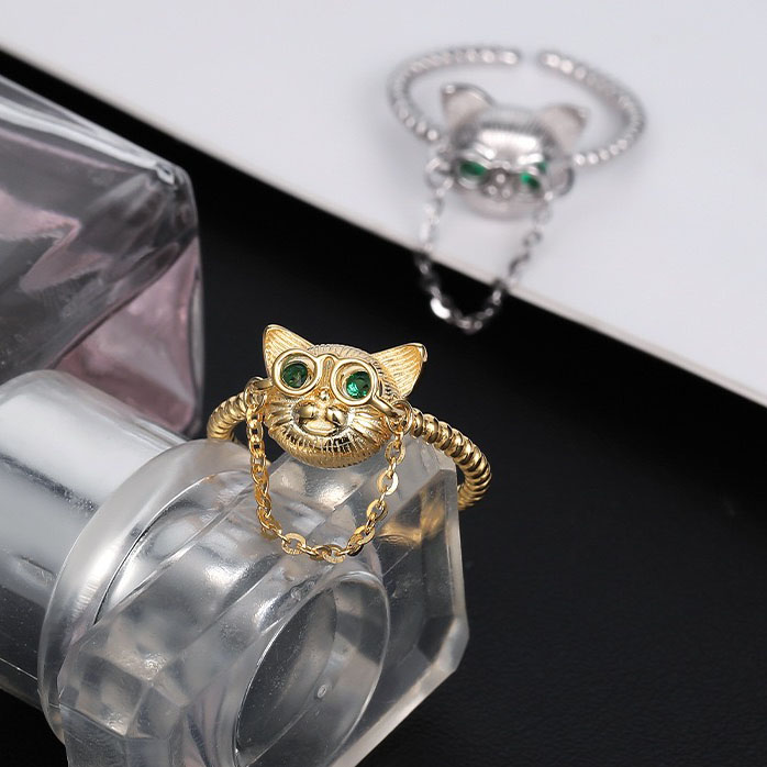 Light luxury cute cat ring