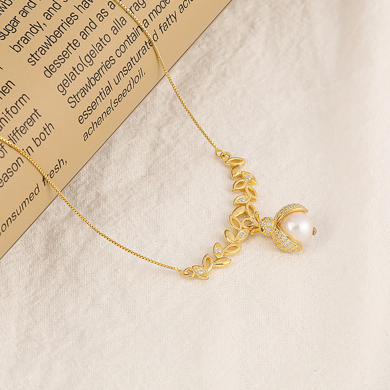 seven-spot ladybug special-shaped baroque pearl necklace