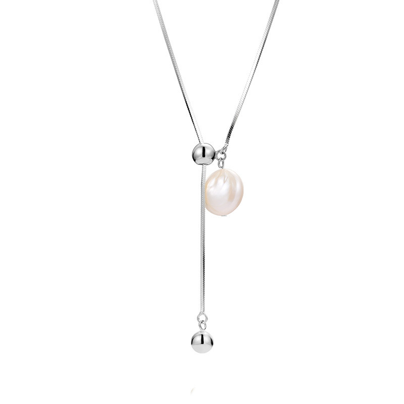 Light luxury long adjustable natural baroque pearl necklace NN24113029