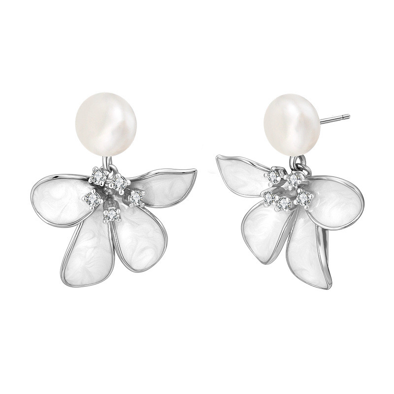Light luxury flower enamel earrings NN24113026
