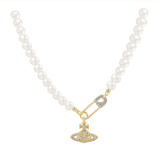 European style baroque pearl saturn necklace NN24113034