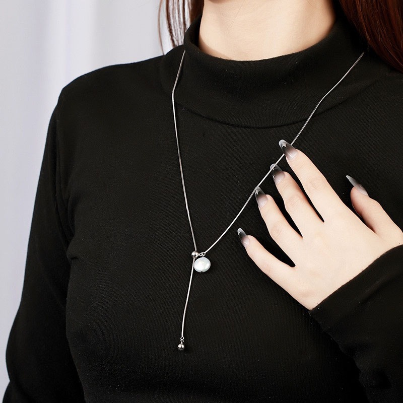 Light luxury long adjustable natural baroque pearl necklace NN24113029