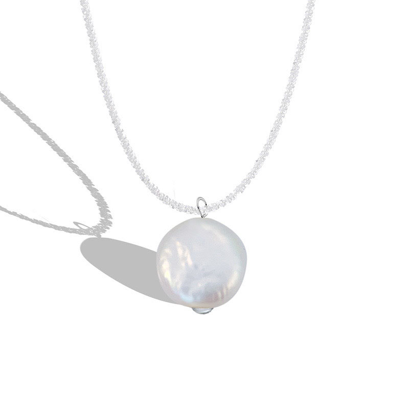 Light luxury sparkling special-shaped natural pearl pendant necklace VB24120115