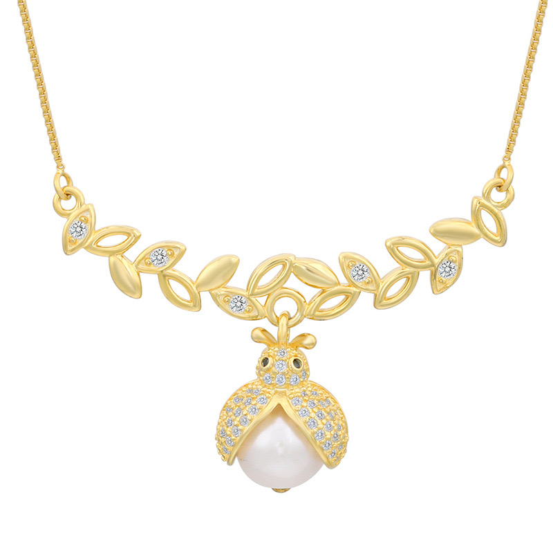 seven-spot ladybug special-shaped baroque pearl necklace