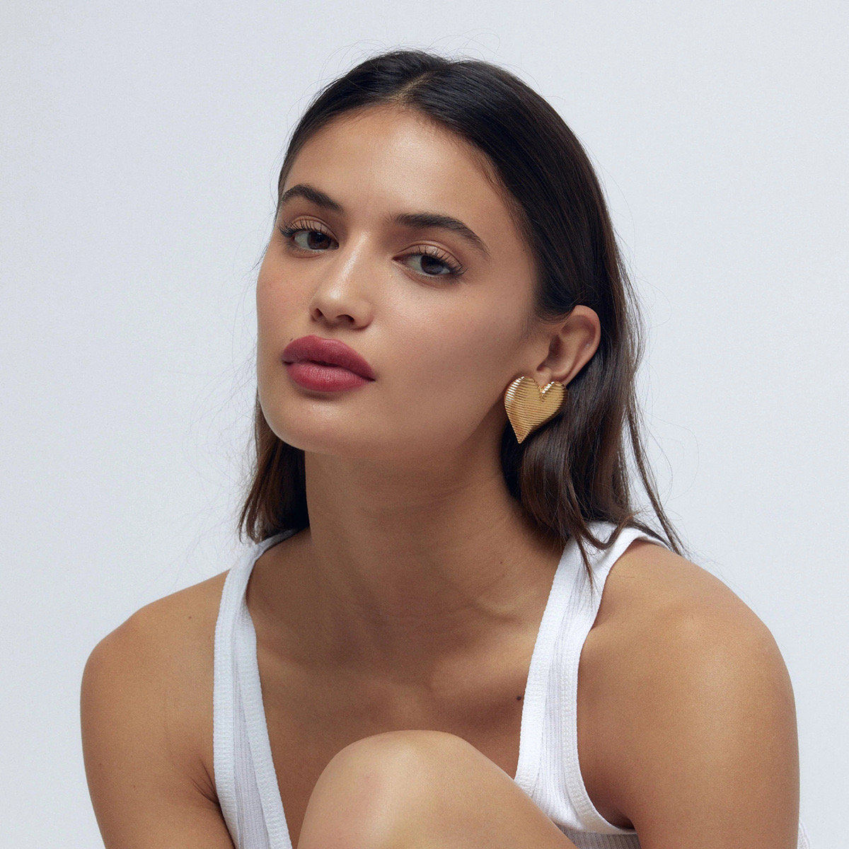 Sunshine Series Simple Heart-shaped earrings