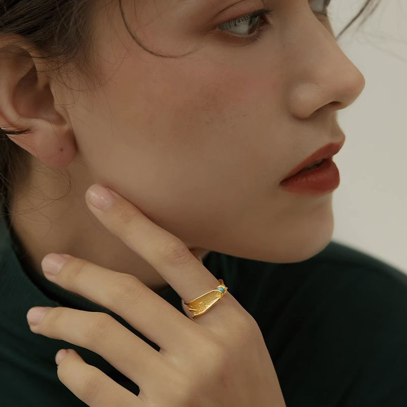 18K gold plated The Persistence of Memory Silver Ring