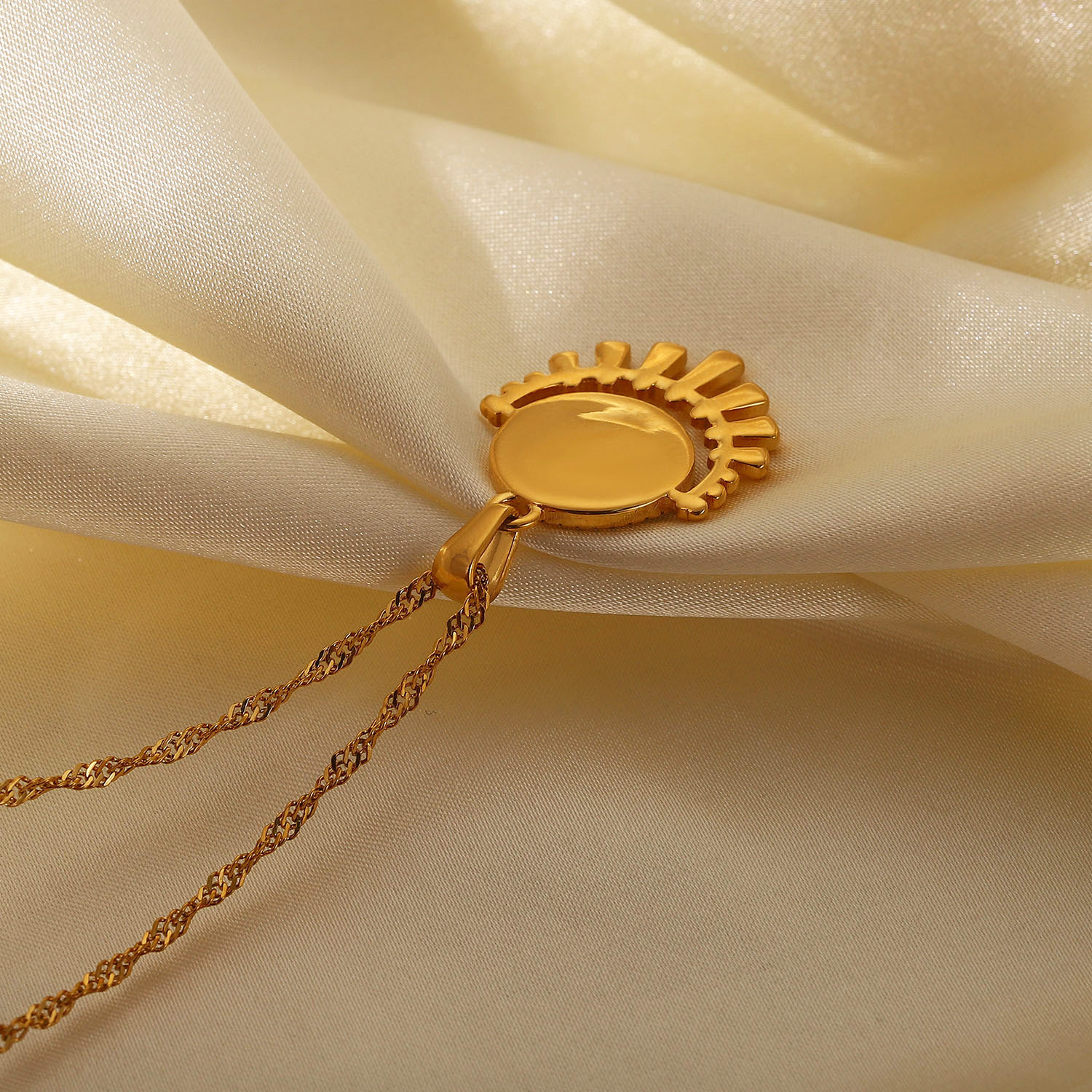 18K gold plated eye in the sky necklace