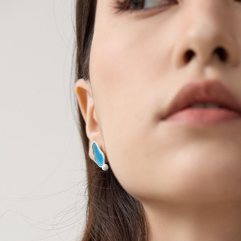 Creatively designed “Deep sea or lake” earrings