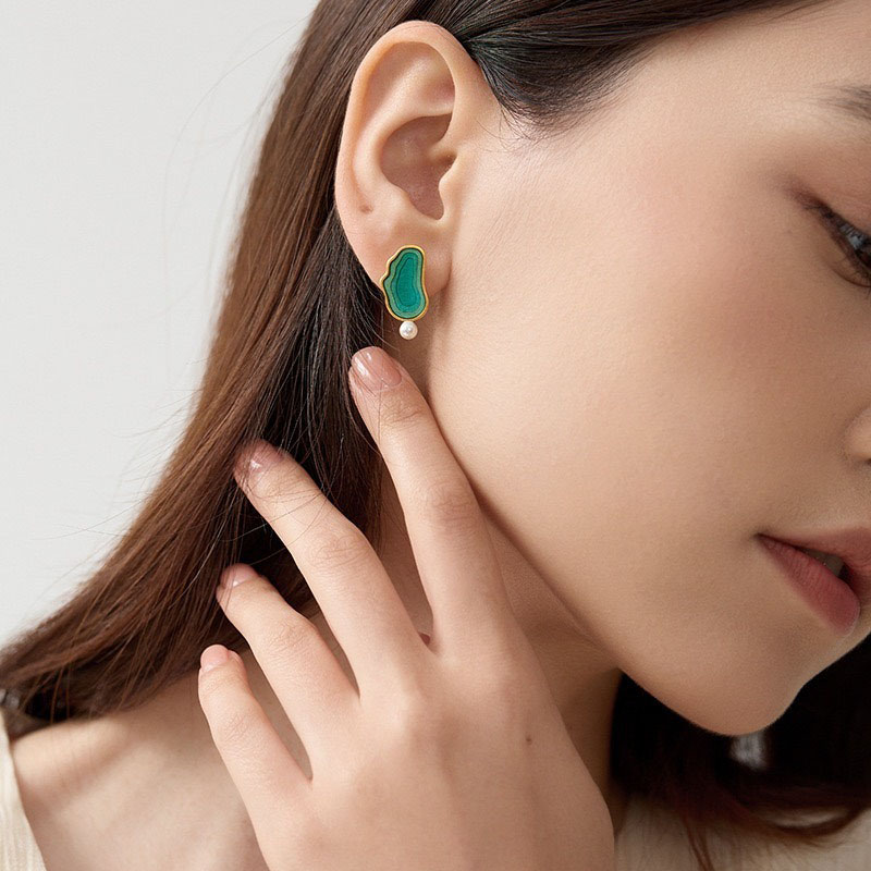 Creatively designed “Deep sea or lake” earrings