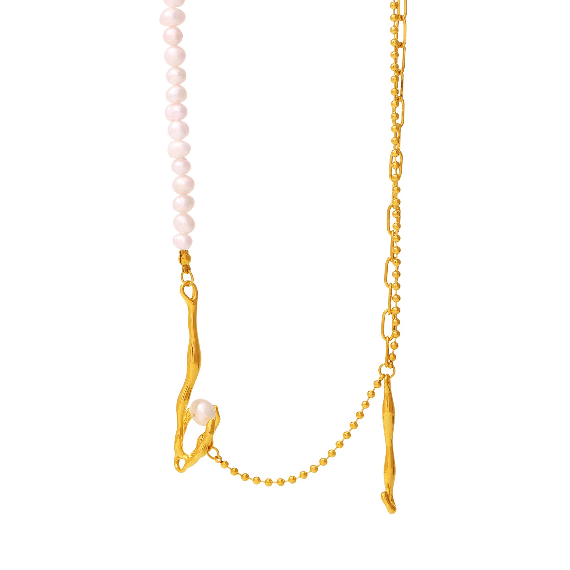 Shaped Baroque Pearl Necklace