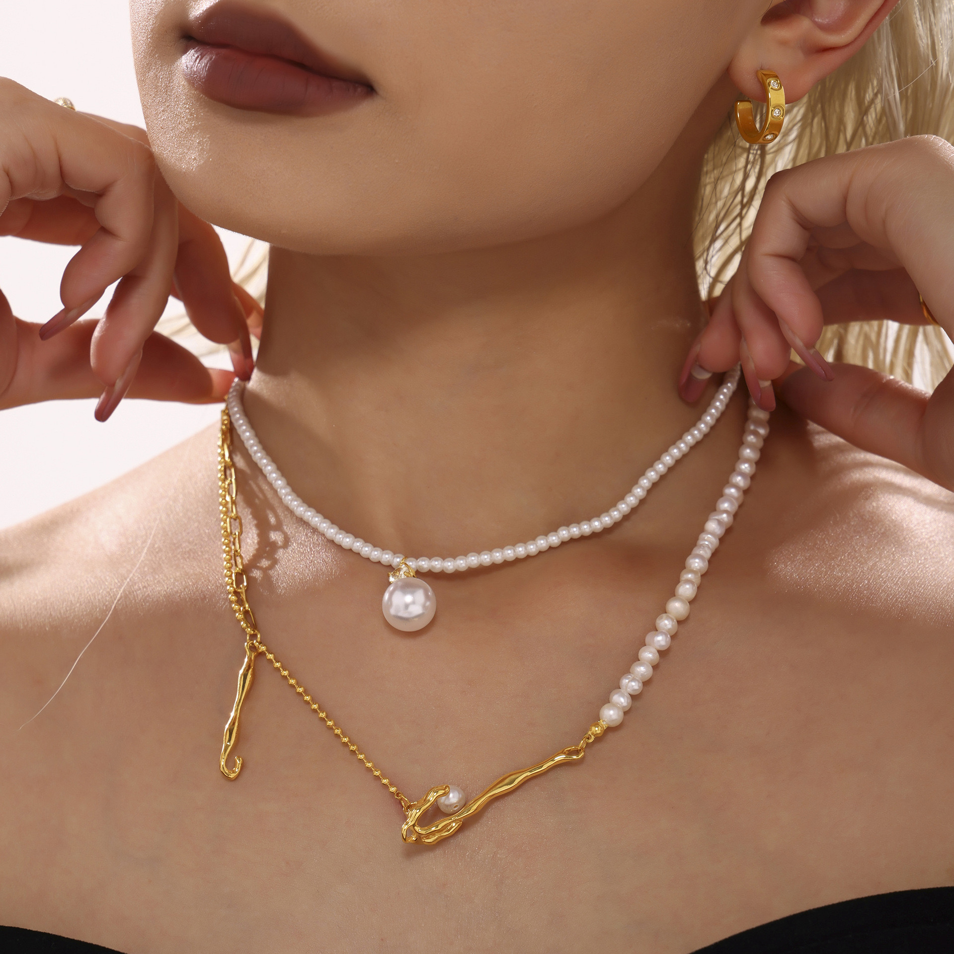 Shaped Baroque Pearl Necklace