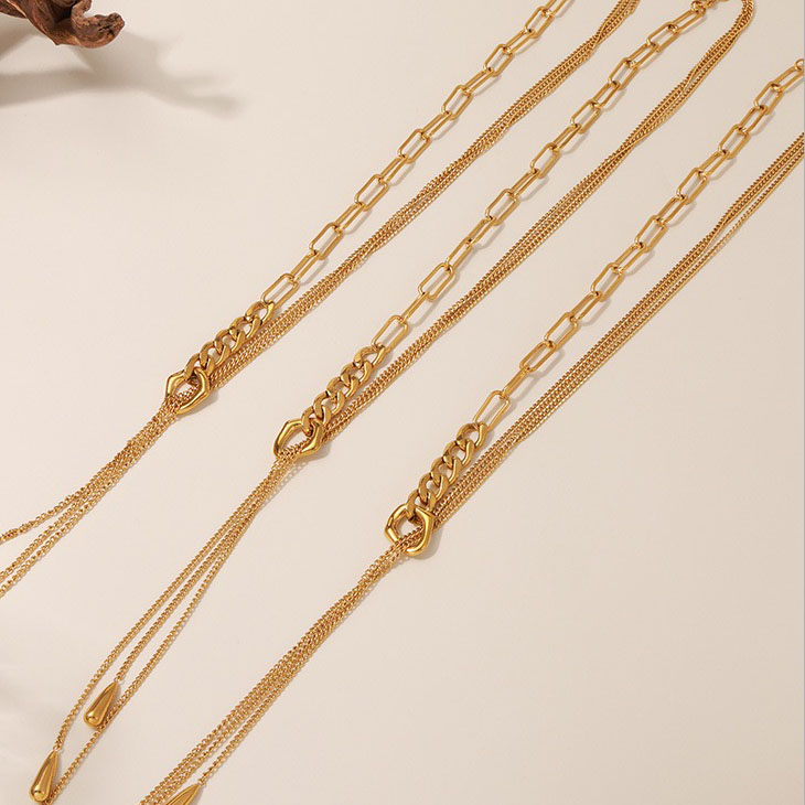 Pull-out multi-layer water drop sweater chain