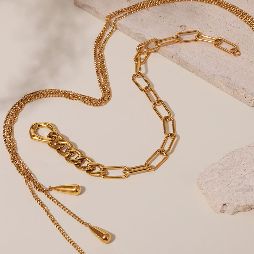 Pull-out multi-layer water drop sweater chain