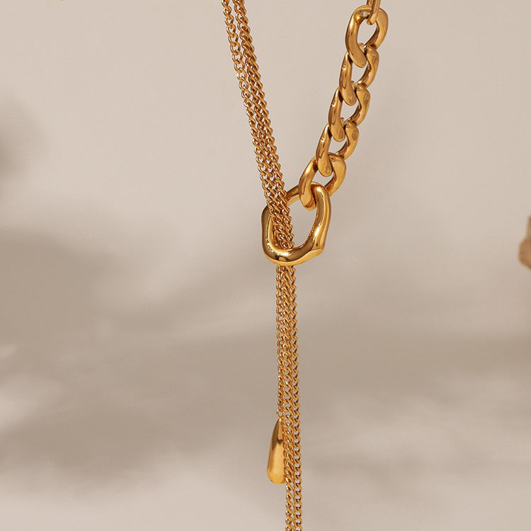 Pull-out multi-layer water drop sweater chain