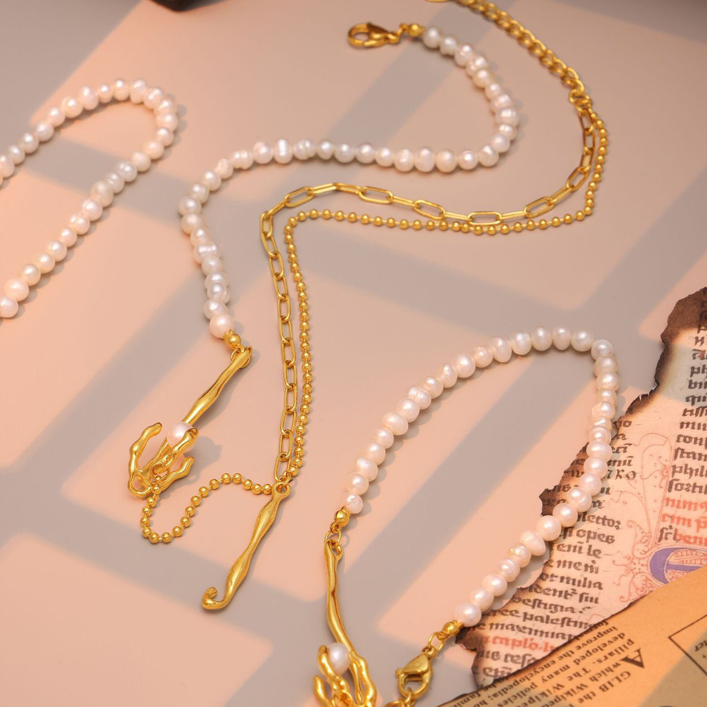 Shaped Baroque Pearl Necklace