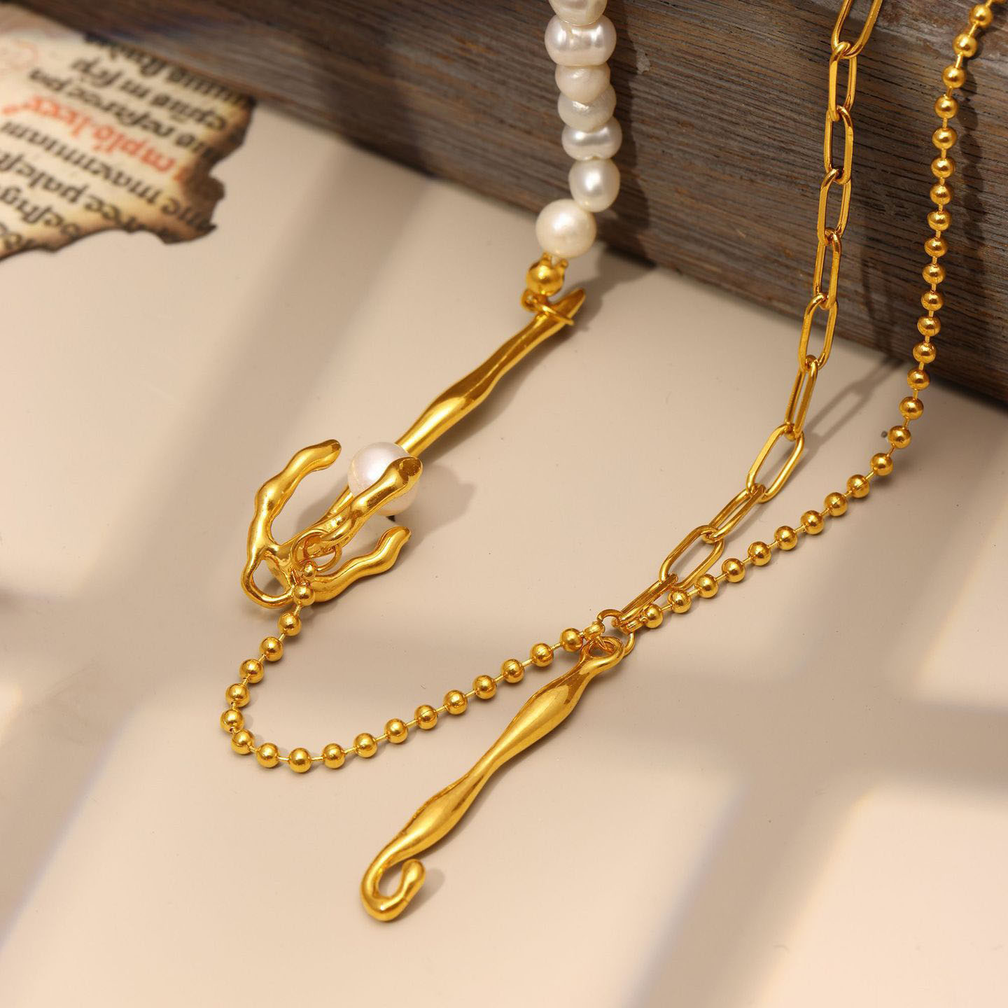 Shaped Baroque Pearl Necklace